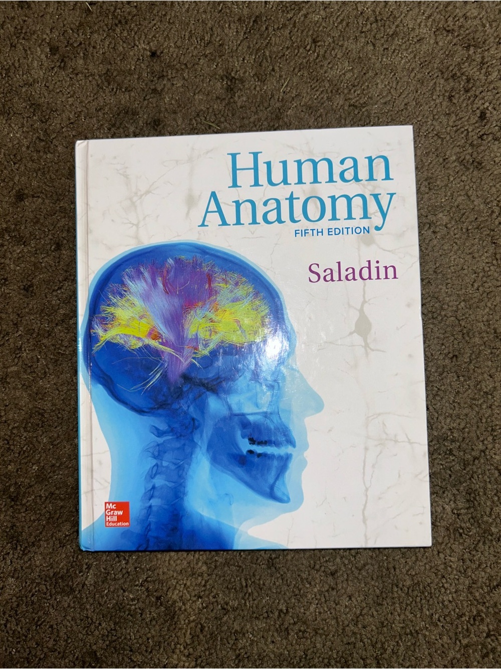 Human Anatomy Fifth Edition by Saladin - White Cover with Blue Skull Art